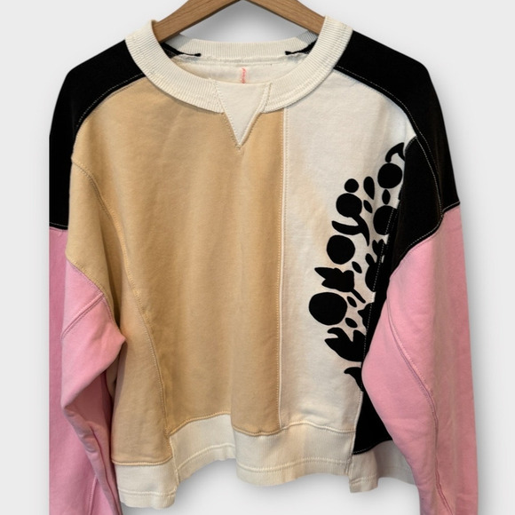 Free People FP Movement Intercept Colorblock Graphic Sweatshirt Size Small - Picture 8 of 14